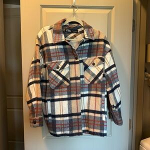Zara plaid button up over shirt